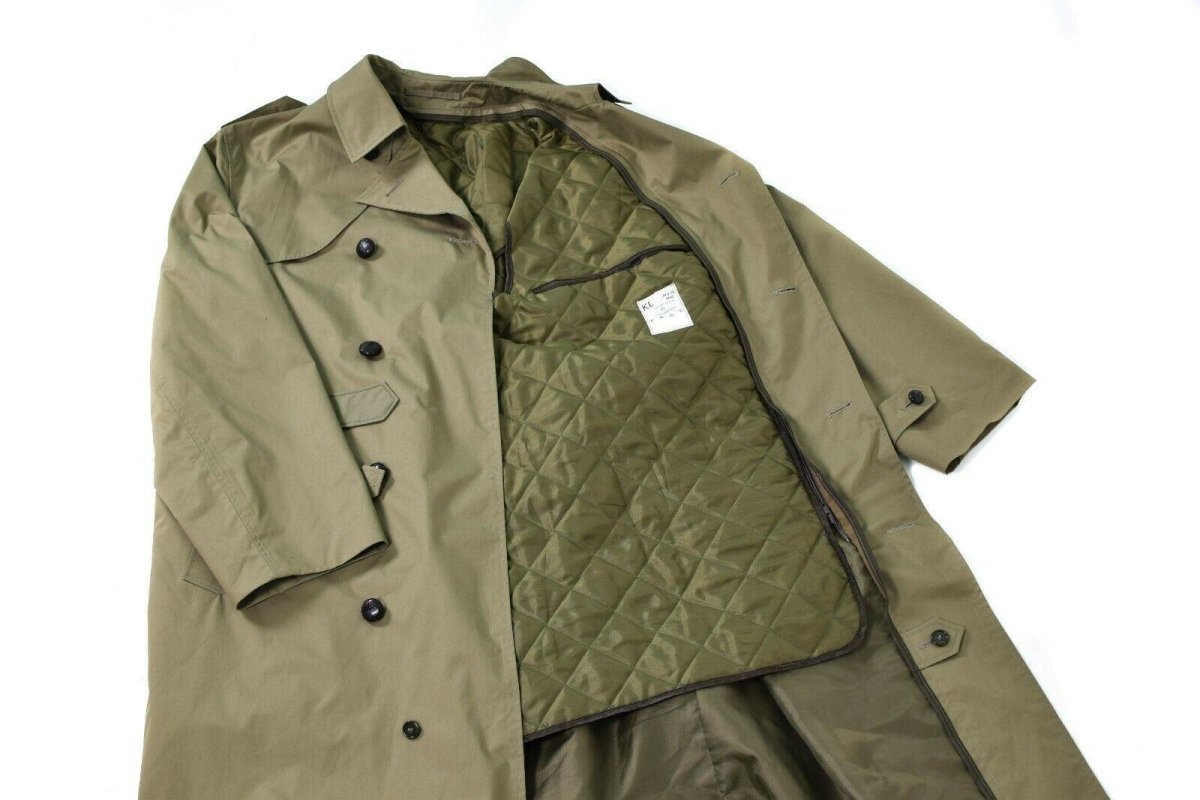 Véritable manteau de l'armée néerlandaise pour femme, trench-coat long kaki avec doublure, NEUF