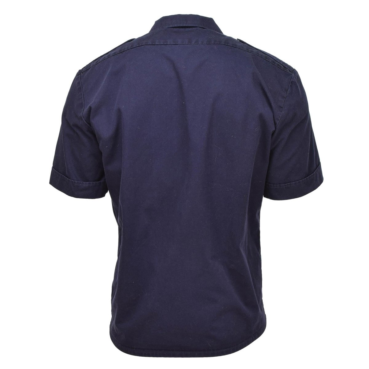 Chemises militaires néerlandaises authentiques à manches courtes boutonnées bleu uni surplus militaire