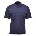 Chemises militaires néerlandaises authentiques à manches courtes boutonnées bleu uni surplus militaire