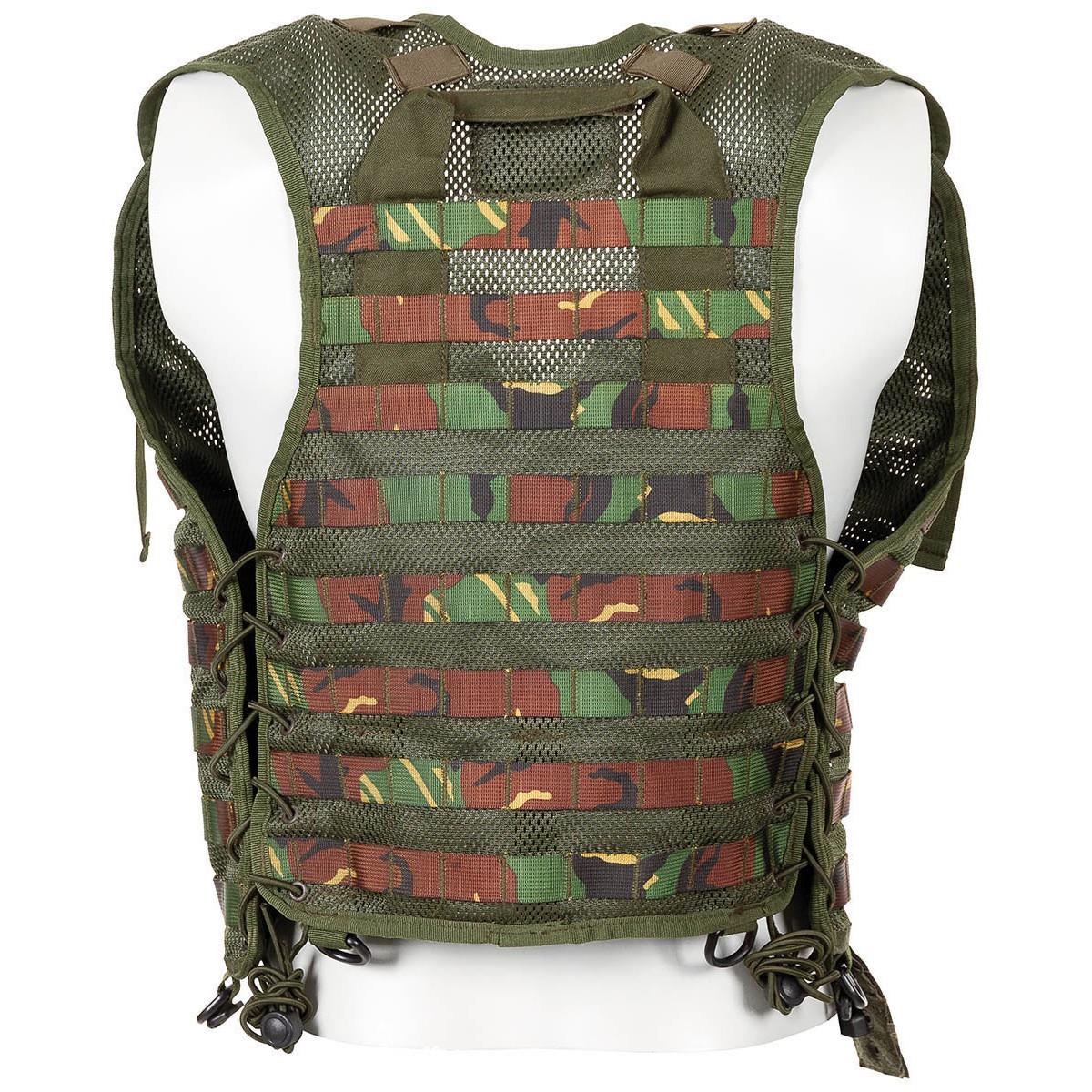 Ensemble de gilet tactique militaire néerlandais authentique 7 pièces avec pochettes molle modulaires DMP Woodland