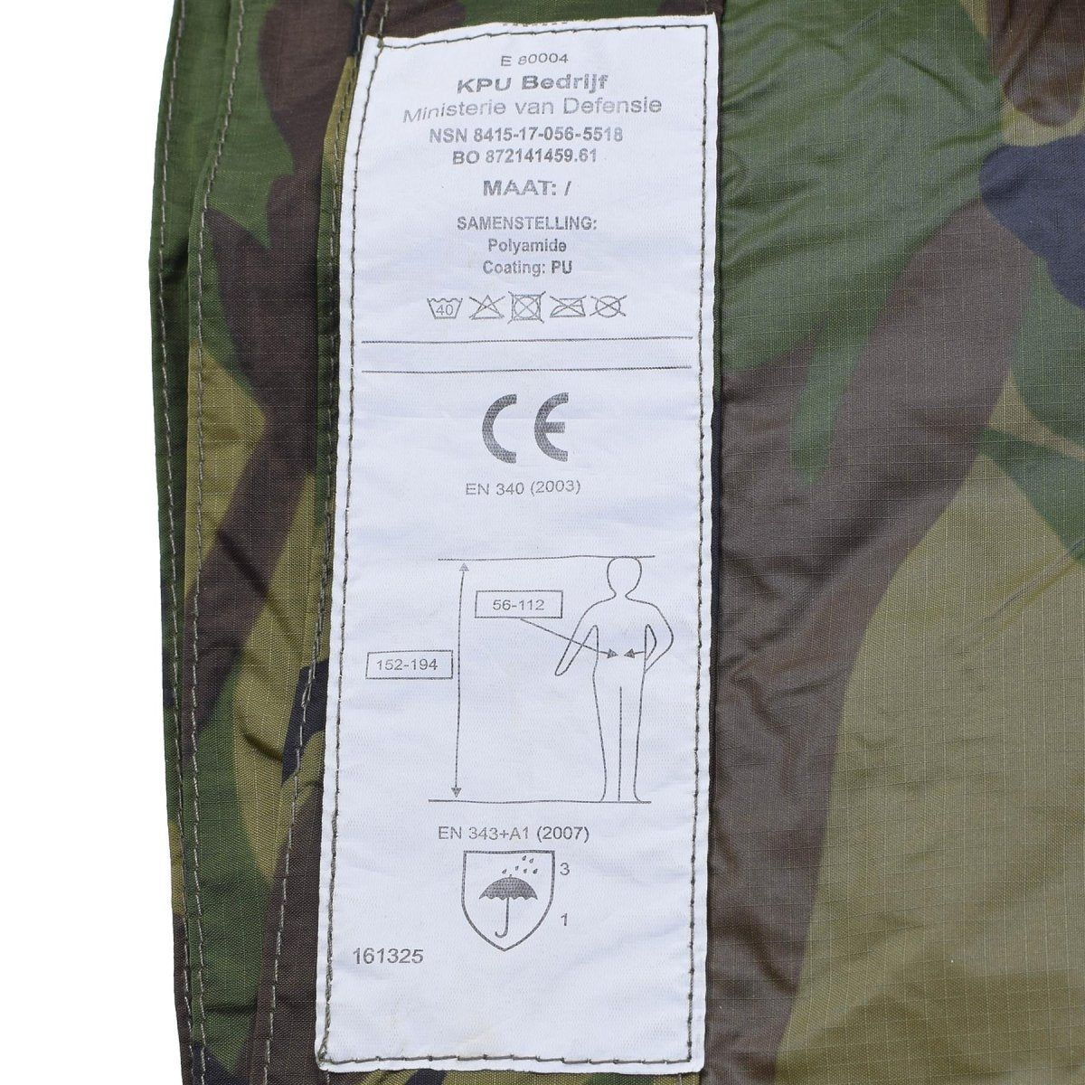Echte Nederlandse Poncho Tent Shelter DPM Camouflage Waterdichte Ripstop -materiaal Nieuw