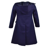 Véritable manteau militaire français Trench-coat de l'armée Veste femme bleu foncé NEUF