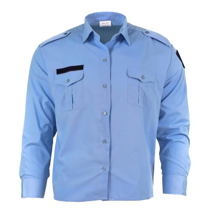 Chemise manches longues en coton bleu d'origine Police Militaire Française Gendarme NEUF - GoMilitar