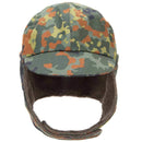 Genuine German Army Military Winter Pile Cap flecktarn hat warm cold weather - GoMilitar