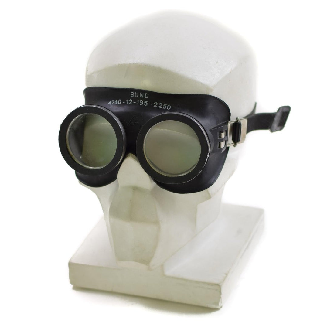 Echt Duitse legerbescherming bril bw zwart auer gezichtsmasker overschot nieuw