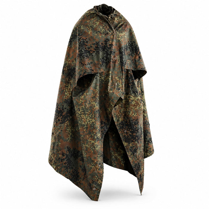 Echt Duits leger Shelter half zeildoek gevlekt. waterdichte canvas tentponcho - GoMilitar