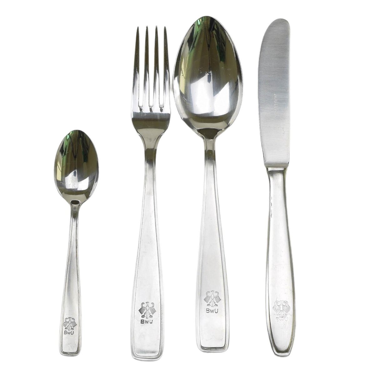 Véritable ensemble complet d'ustensiles de cuisine militaires allemands couverts tasses assiettes camping NEUF