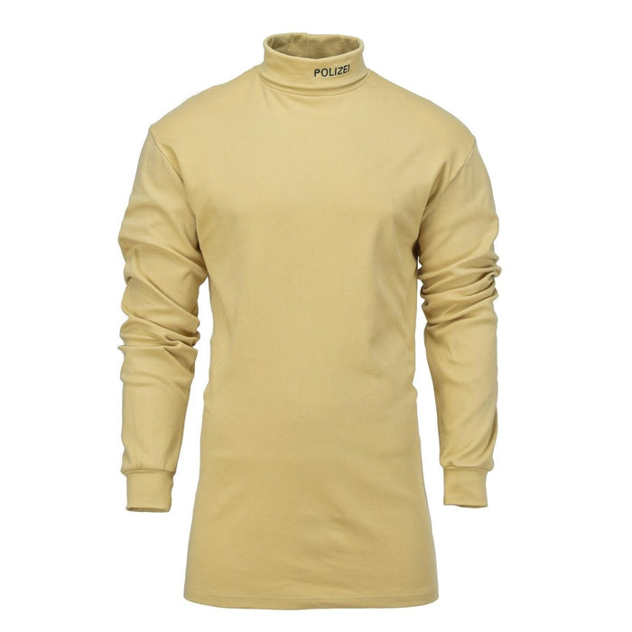 Echt lichtgewicht zandkleurig ondershirt met col van de Duitse militaire politie voor warmte en comfort