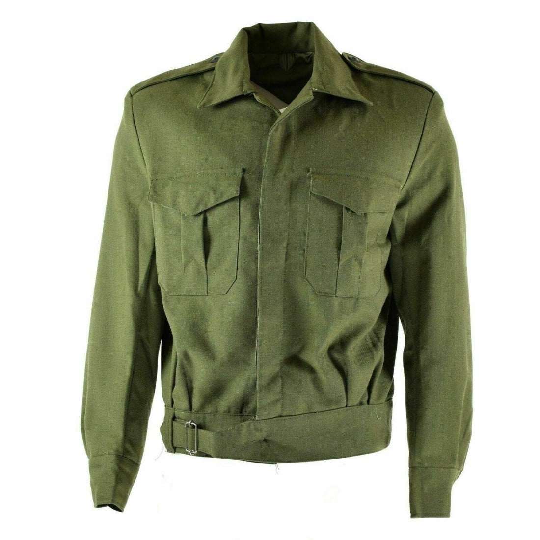 Véritable veste de campagne Ike de l'armée grecque en gabardine de laine blaze Olive militaire NEUF