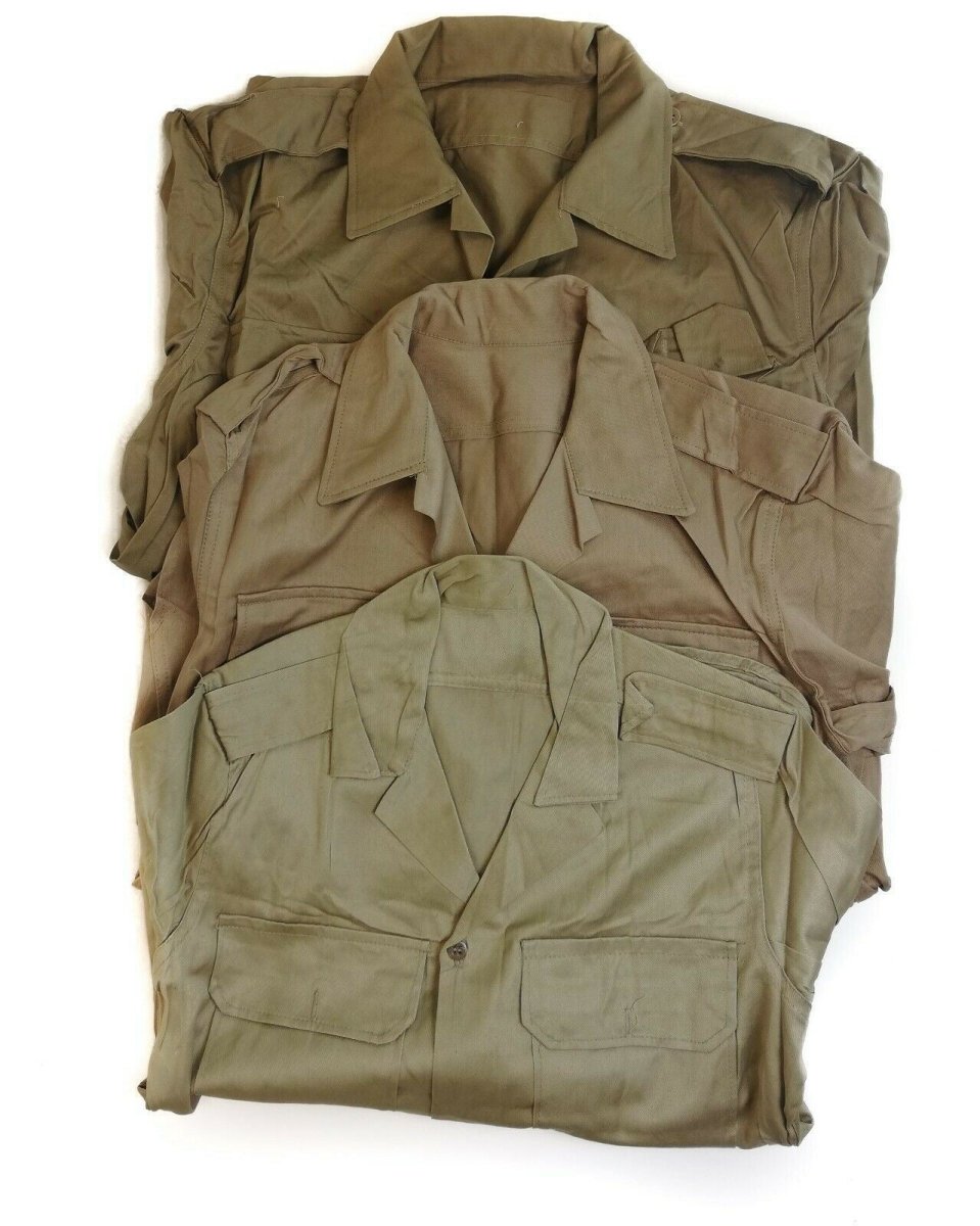 Echte Grieks legerhirt Vermoeidheid Dead Stock Chino Khaki Militaire jas Nieuw