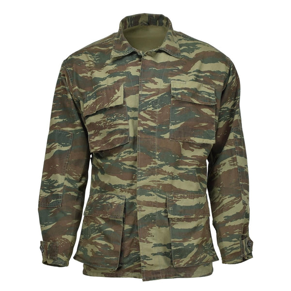 Véritable veste militaire grecque durable de combat tactique sur le terrain en camouflage lézard foncé