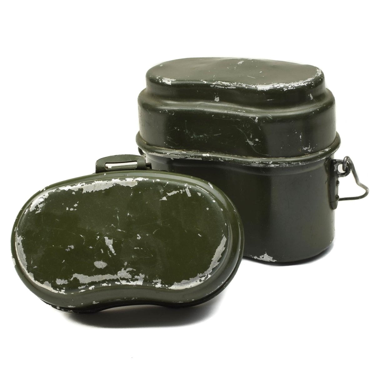Véritable gamelle de l'armée hongroise. Lot de 2 casseroles militaires en aluminium