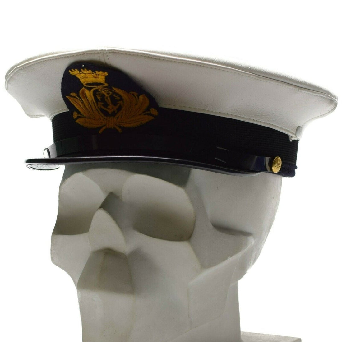 Echte Italiaanse leger marine piekte cap Militaire vizier Foerage witte mariniers hoed