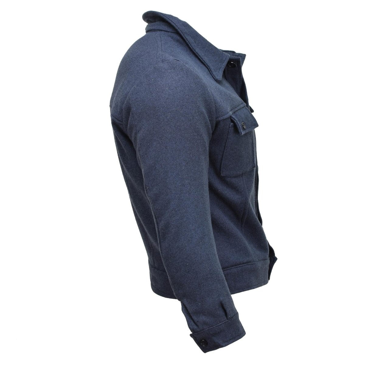 Veste de chemisier en laine militaire italienne authentique et robuste, vintage, surplus de l'armée