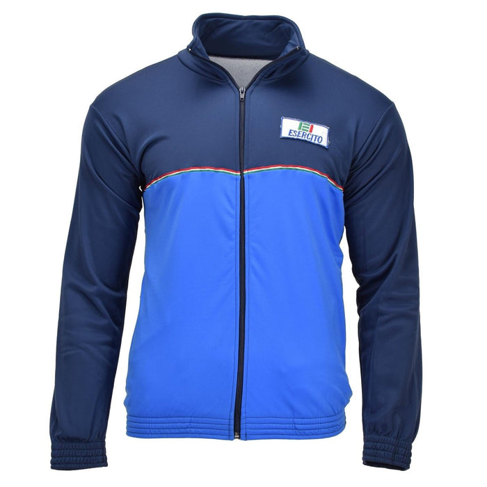 Echt Italiaans militair gymjack met volledige ritssluiting Esercito-embleem Stijlvol blauw - GoMilitar
