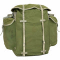 Sac à dos militaire norvégien authentique avec cadre en toile de l'armée, sac à dos en cuir