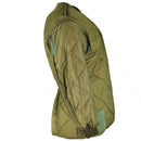 Vintage genuine Polish army parka liner with quilted insulation and military green warm winter jacket lining