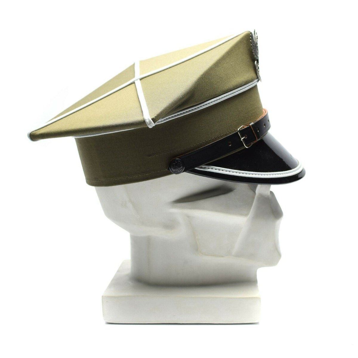 Véritable chapeau à visière militaire polonais d'officier de l'armée polonaise avec cocarde d'aigle à visière NEUF