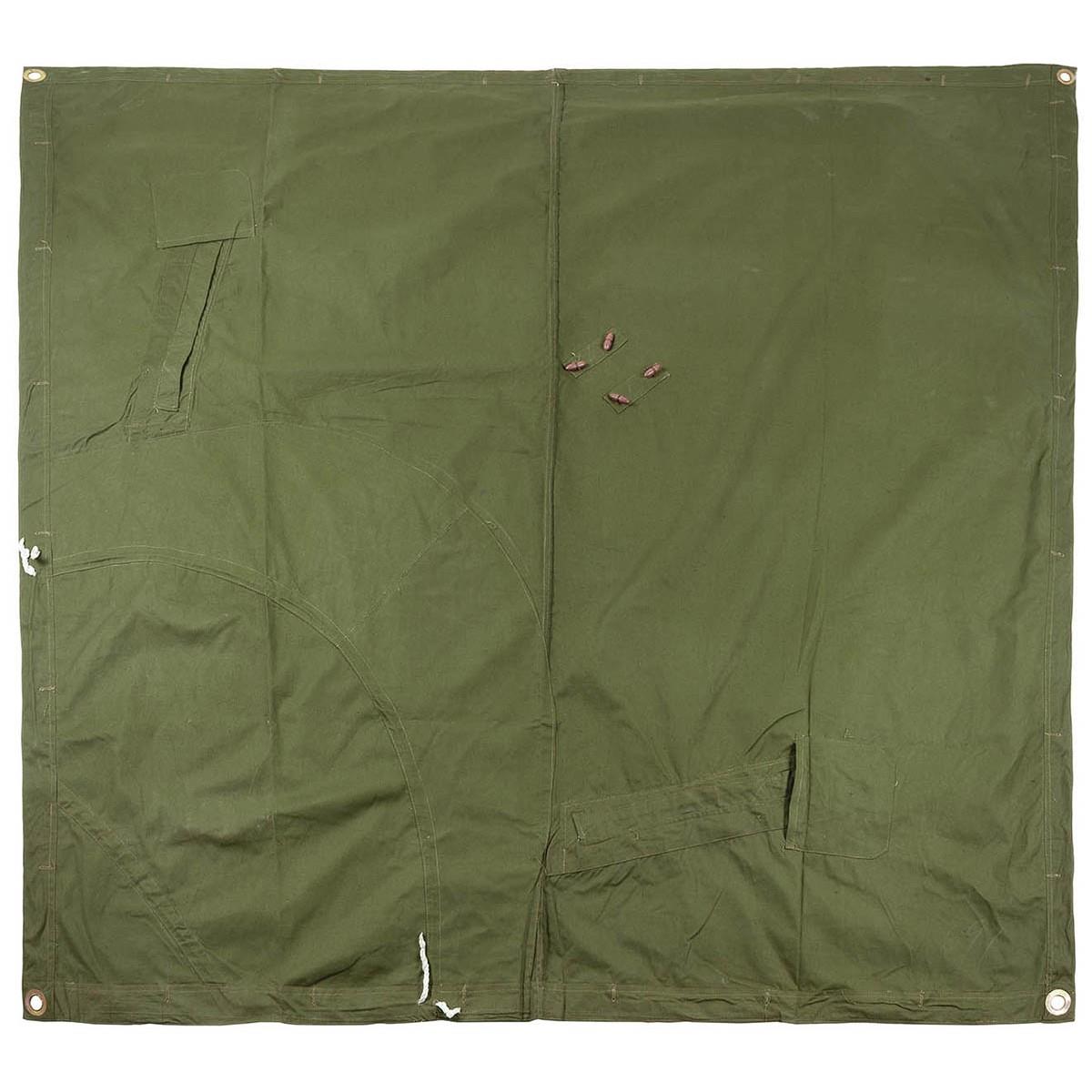 Echte Roemeense legeropvang waterdichte tarpauline tent olijfponcho 180x180cm