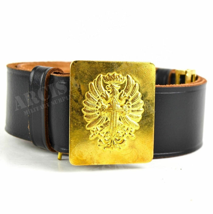Echte Spaanse legerleren formele riem met koperen gesp militaire broek broek - GoMilitar