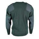Back view of Genuine Spanish Army Commando Jumper with reinforced shoulders and elbows in dark green military knit
