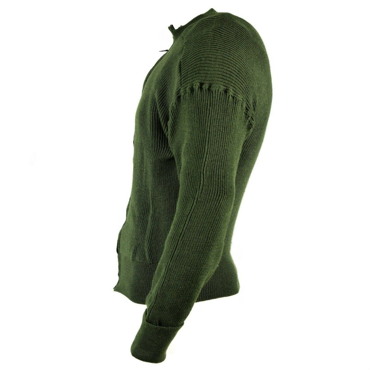 Véritable pull militaire suédois Pull en laine verte Cardigan zippé NEUF