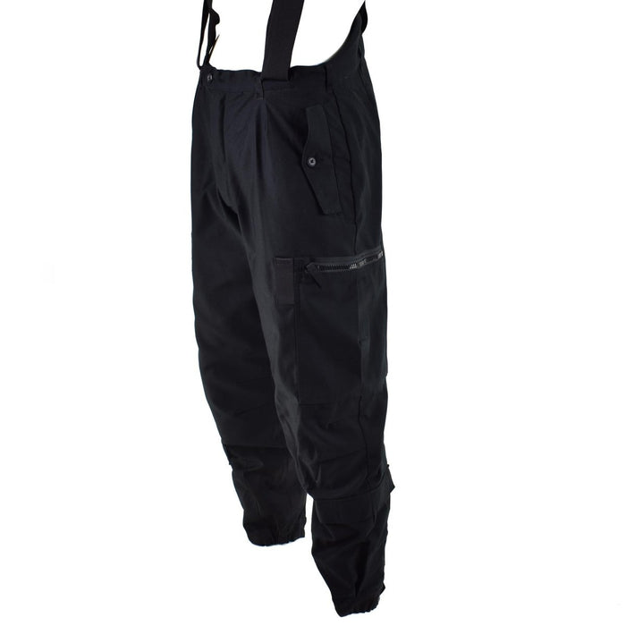 Véritable pantalon tanker thermique suédois m90 Pantalon BDU noir avec bretelles dans l'ensemble NOUVEAU - GoMilitar