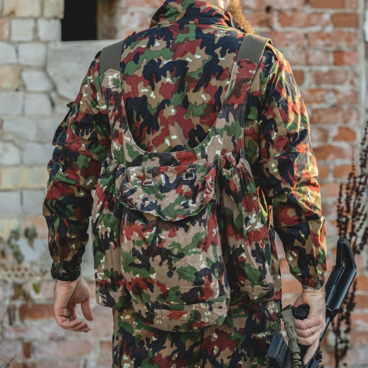 Véritable sac à dos de l'armée suisse Sac à dos de sniper Alpen Camo avec bretelles