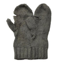 Pair of genuine Swiss army gray wool mittens designed for warmth and breathability in cold weather conditions.