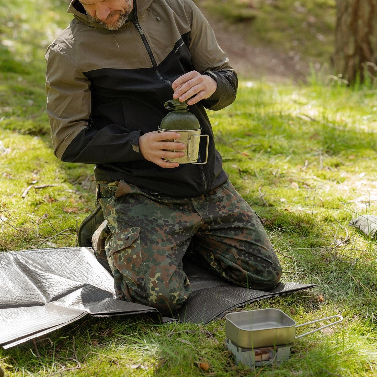 Duits Leger Groundsheet Underlay Tarpaulin OD Militaire waterdichte Tarp Pad Nieuw