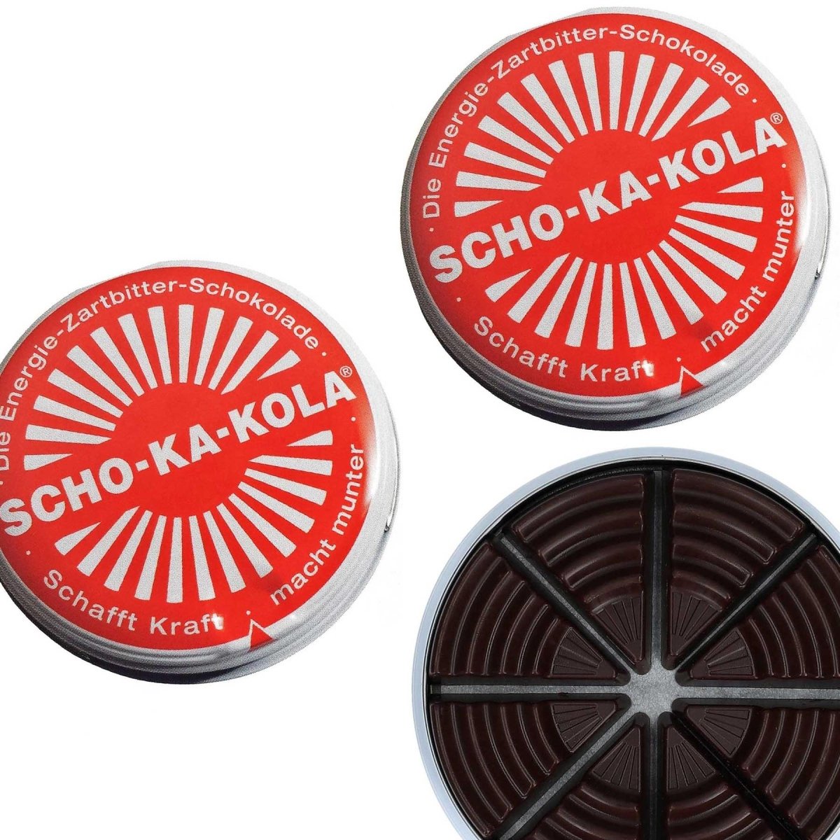 Chocolat noir énergétique allemand SCHO-KA-KOLA Caféine et noix de cola Boîte de 100 g