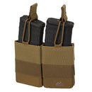 Tan Helikon-Tex double rifle magazine pouch with MOLLE attachment and elastic retention for tactical shooting competitions