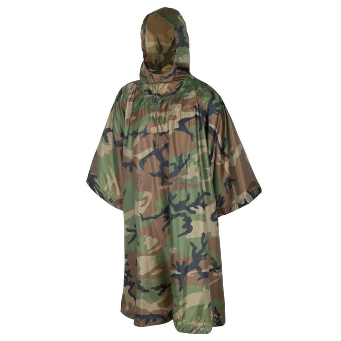 Helikon - Tex Amerikaans legermodel Poncho Waterdichte tactische regenkleding Woodland Camo - GoMilitar
