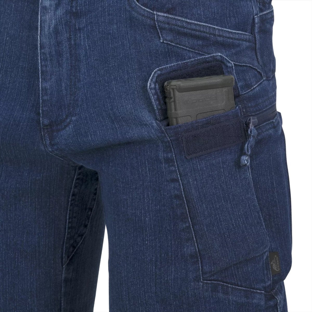Pantalon tactique Helikon-Tex UTP en denim extensible, renfort aux genoux, diverses poches