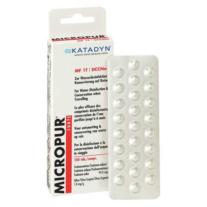 Katadyn Micropur Forte MF 1T/100 comprimés de purification d'eau paquet de 4x25 NOUVEAU - GoMilitar