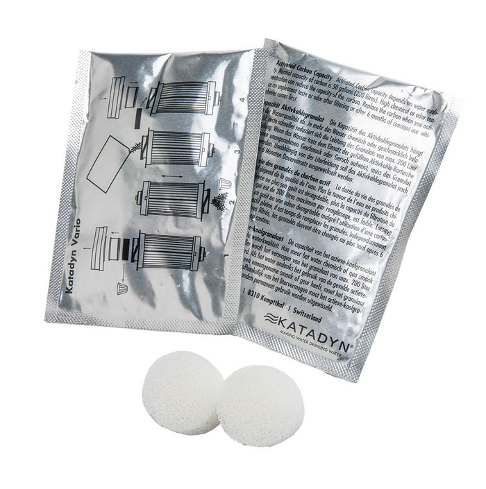 Kit de remplacement de charbon actif Katadyn Vario, 2 paquets avec instructions pour l'entretien de la filtration de l'eau propre