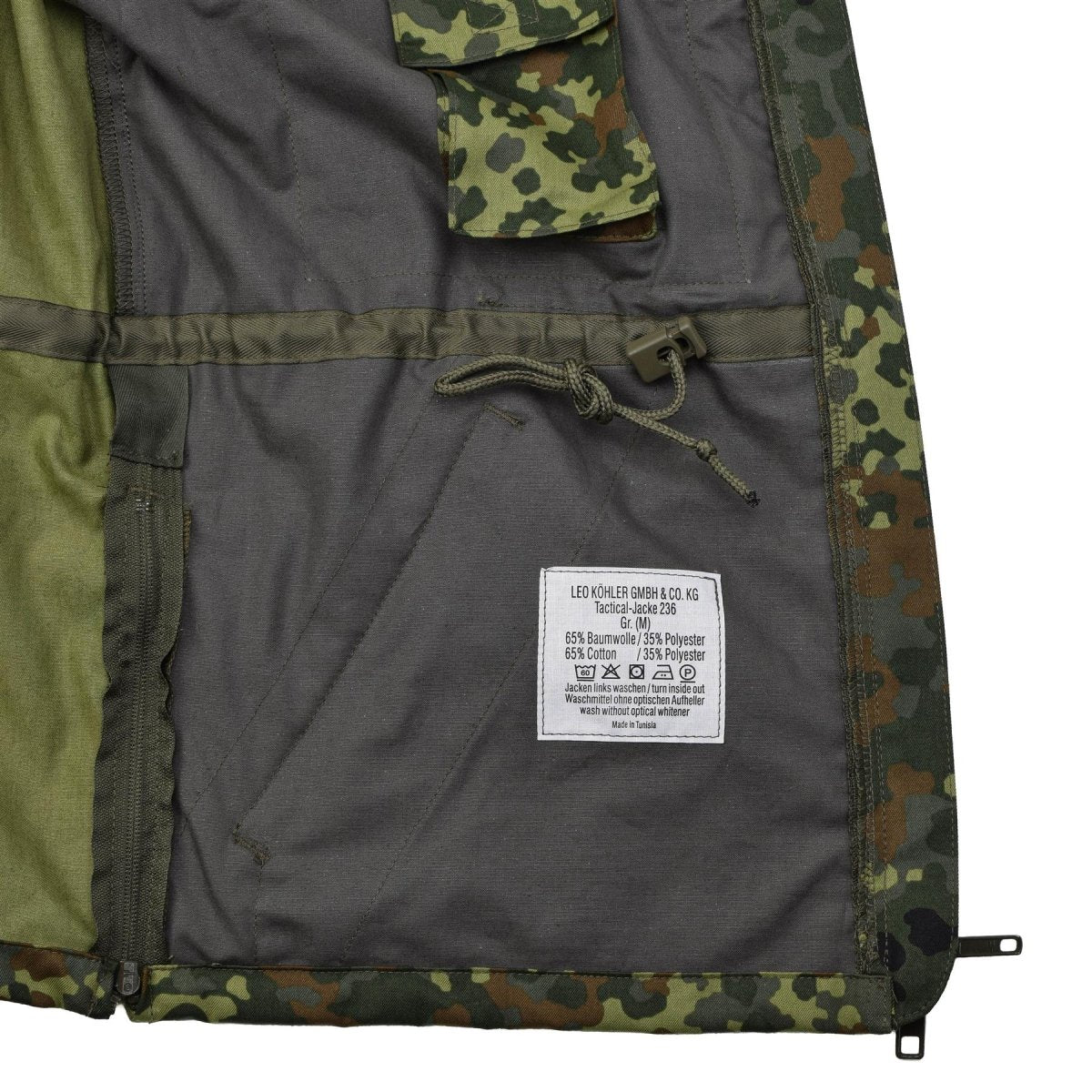 Leo Kohler Army Tactical Flectarn Camo Jacket Zip Field Combat verstelbaar