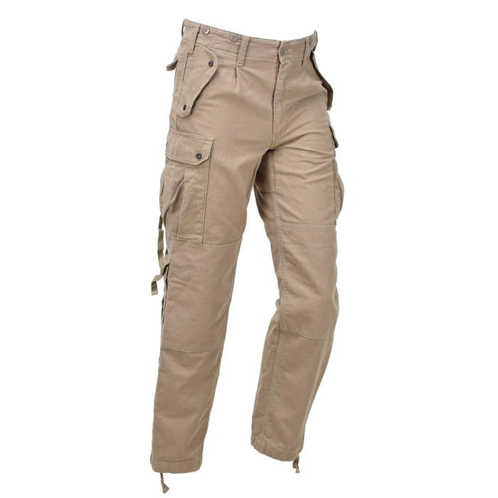 Kaki Leo Kohler Commando versterkte katoenen BDU-broek met meerdere zakken voor duurzaamheid en functionaliteit.