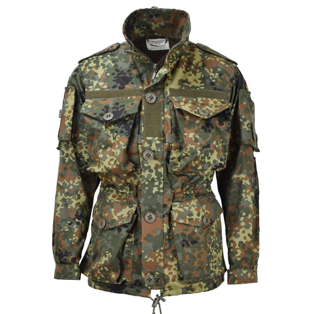 Veste tactique de combat militaire légère Leo Kohler, motif camouflage flecktarn