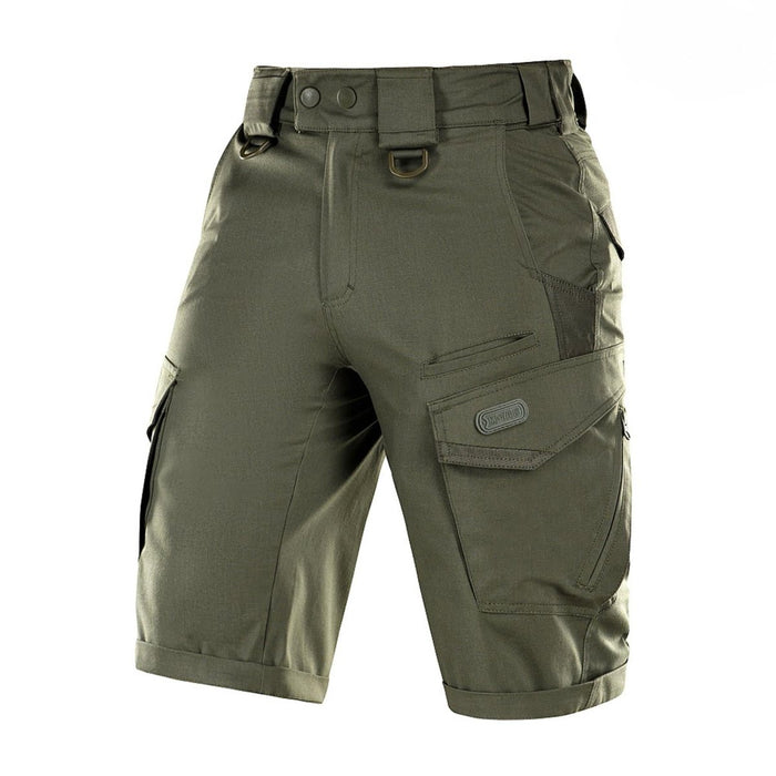 Olijfgroene M-TAC ripstop cargobermudashort van militaire kwaliteit met ritssluiting en praktische zakken voor heren