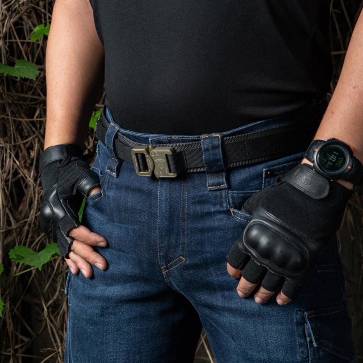 M-TAC Tactische riem COBRA aluminium gesp Heavy Duty verstelbaar zwart