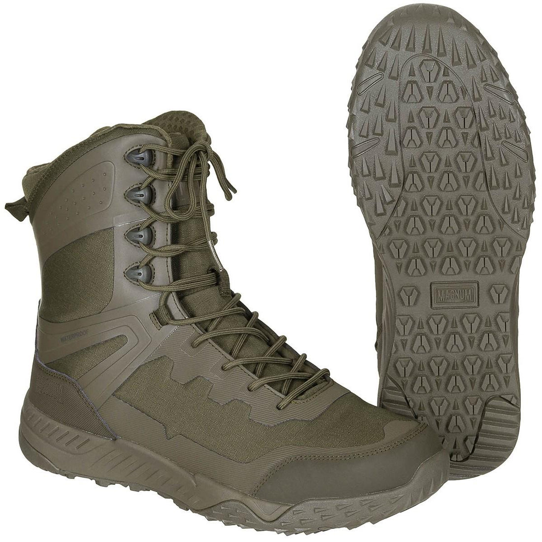 Magnum Ultima 8.0 SZ WP tactische laarzen waterdicht lichtgewicht zijrits olijfgroen