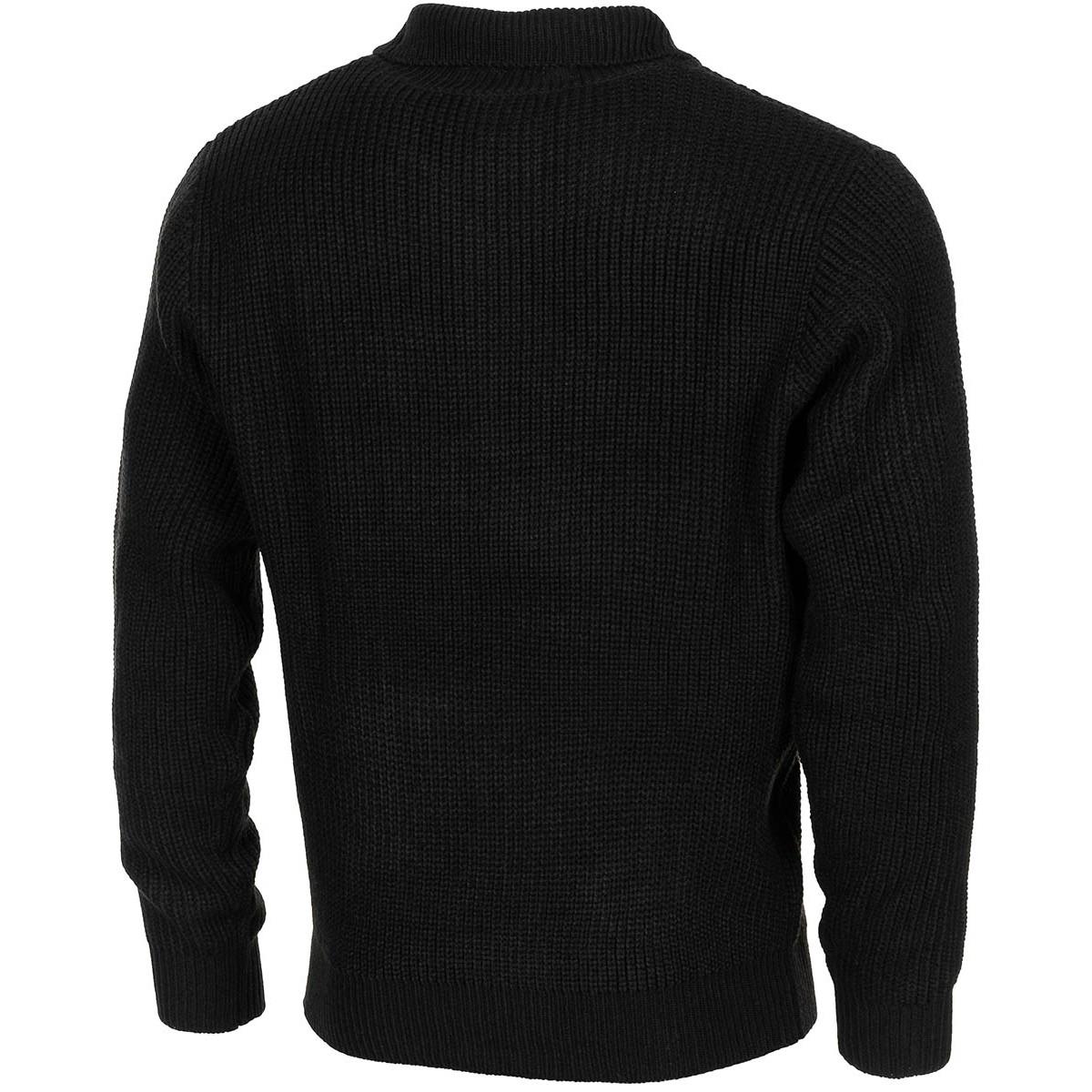 Pull Troyer de style militaire de marque MFH, pull en tricot côtelé avec fermeture éclair quart de tour, NEUF