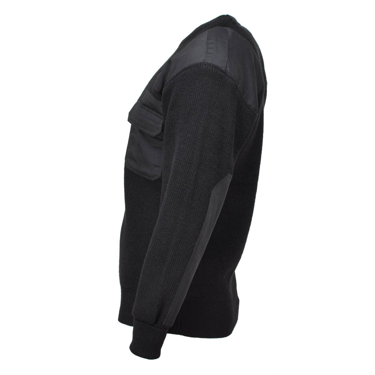 MFH Brand Sweater Commando Jumper Rib Gebreide wolversterkte pullover zwart nieuw
