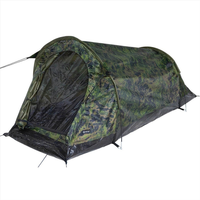 MFH Schwarzenberg Tunneltent Waterbestendig Eén Persoon Finse M05 Camo - GoMilitar