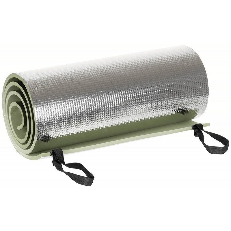 MFH Sleeping Pad EVA Foam Aluminium Coated Elastrics Strap Packing Green - GoMilitar