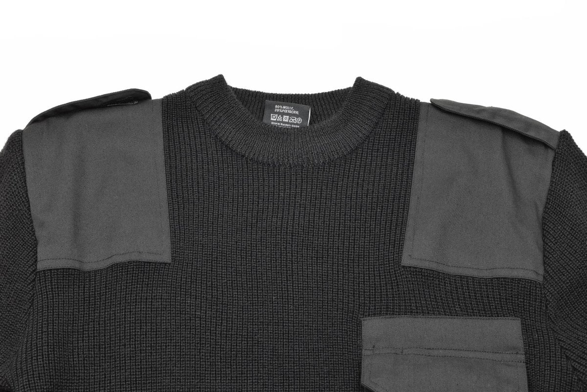 Mil-Tec Brand Men Sweater Duitse pullover commando jumper zwarte trui wol