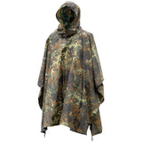 Mil-tec merk militaire stijl poncho flecktarn camo ripstop lichtgewicht waterdicht