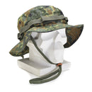 Mil-Tec lightweight flecktarn ripstop boonie hat with adjustable chin strap and breathable army camouflage design.