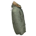 Parka aviateur style militaire américain de marque MIL-TEC N3B avec capuche en fausse fourrure olive NEUF
